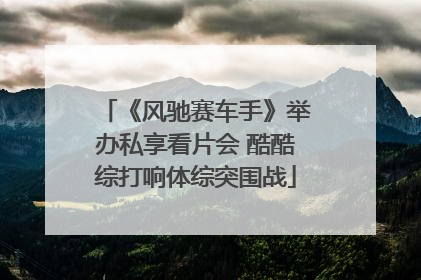 《风驰赛车手》举办私享看片会 酷酷综打响体综突围战