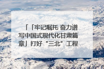 「牢记嘱托 奋力谱写中国式现代化甘肃篇章」打好“三北”工程攻坚战 筑牢国家西部生态安全屏障