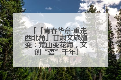 「青春华章·重走西北角」甘肃文旅嬗变：荒山变花海，文创“语”千年