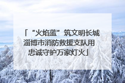 “火焰蓝”筑文明长城 淄博市消防救援支队用忠诚守护万家灯火