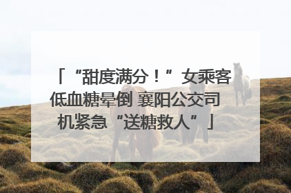 “甜度满分！”女乘客低血糖晕倒 襄阳公交司机紧急“送糖救人”