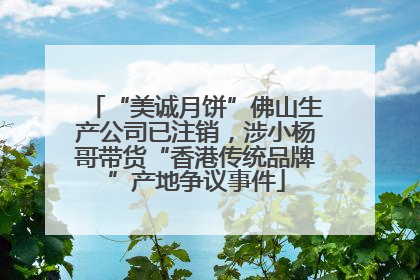 “美诚月饼”佛山生产公司已注销，涉小杨哥带货“香港传统品牌”产地争议事件