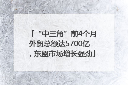 “中三角”前4个月外贸总额达5700亿，东盟市场增长强劲