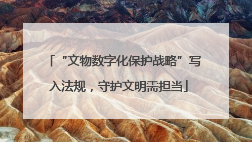 “文物数字化保护战略”写入法规，守护文明需担当