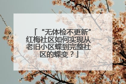 “无体检不更新”红梅社区如何实现从老旧小区蝶到完整社区的蝶变？