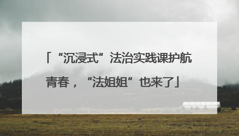 “沉浸式”法治实践课护航青春，“法姐姐”也来了