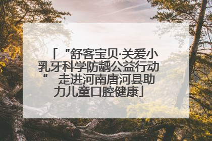 “舒客宝贝·关爱小乳牙科学防龋公益行动” 走进河南唐河县助力儿童口腔健康
