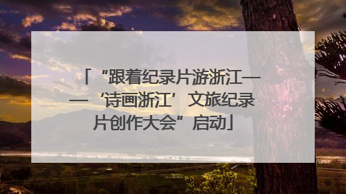 “跟着纪录片游浙江——‘诗画浙江’文旅纪录片创作大会”启动