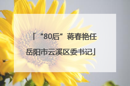 “80后”蒋春艳任岳阳市云溪区委书记