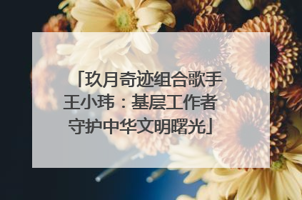 玖月奇迹组合歌手王小玮：基层工作者守护中华文明曙光