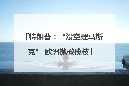 特朗普：“没空理马斯克” 欧洲抛橄榄枝
