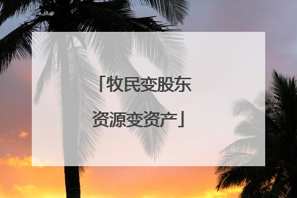 牧民变股东 资源变资产