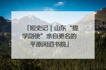 短史记｜山东“提学副使”亲自更名的平原闲道书院