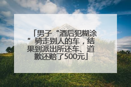 男子“酒后犯糊涂”骑走别人的车，结果到派出所还车、道歉还赔了500元
