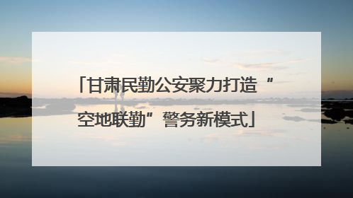 甘肃民勤公安聚力打造“空地联勤”警务新模式