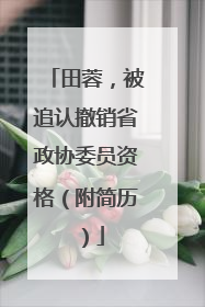 田蓉，被追认撤销省政协委员资格（附简历）