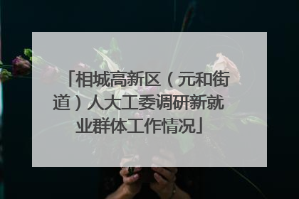相城高新区（元和街道）人大工委调研新就业群体工作情况