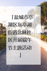 盐城市亭湖区东亭湖街道北林社区开展端午节主题活动