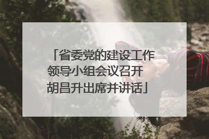 省委党的建设工作领导小组会议召开 胡昌升出席并讲话