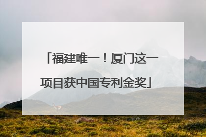 福建唯一！厦门这一项目获中国专利金奖