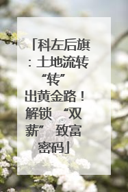 科左后旗：土地流转 “转” 出黄金路！解锁 “双薪” 致富密码