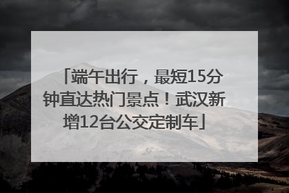 端午出行，最短15分钟直达热门景点！武汉新增12台公交定制车