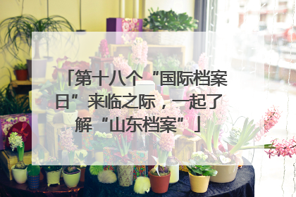 第十八个“国际档案日”来临之际，一起了解“山东档案”