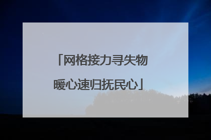 网格接力寻失物 暖心速归抚民心