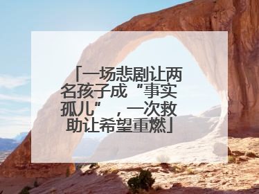一场悲剧让两名孩子成“事实孤儿”，一次救助让希望重燃