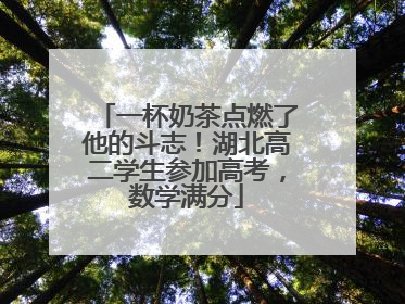 一杯奶茶点燃了他的斗志！湖北高二学生参加高考，数学满分