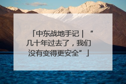 中东战地手记｜“几十年过去了，我们没有变得更安全”