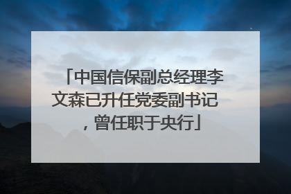 中国信保副总经理李文森已升任党委副书记，曾任职于央行
