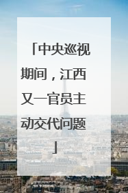 中央巡视期间，江西又一官员主动交代问题