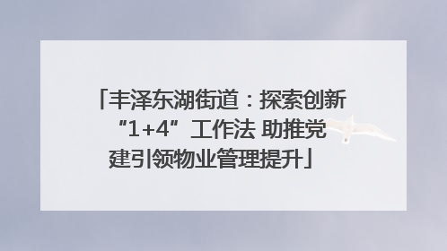 丰泽东湖街道：探索创新“1+4”工作法 助推党建引领物业管理提升