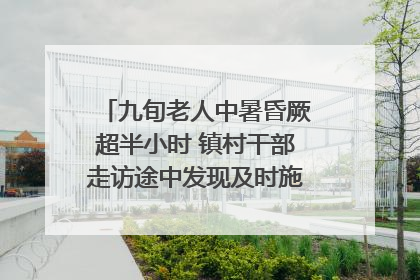 九旬老人中暑昏厥超半小时 镇村干部走访途中发现及时施救｜看见正能量