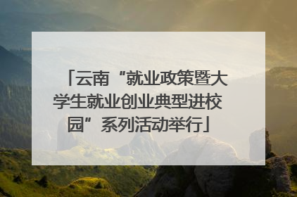 云南“就业政策暨大学生就业创业典型进校园”系列活动举行