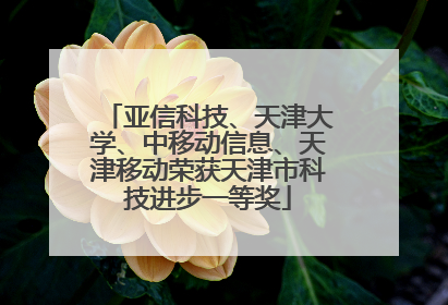 亚信科技、天津大学、中移动信息、天津移动荣获天津市科技进步一等奖