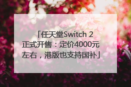 任天堂Switch 2正式开售：定价4000元左右，港版也支持国补