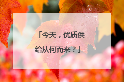 今天，优质供给从何而来？