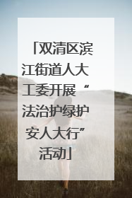 双清区滨江街道人大工委开展“法治护绿护安人大行”活动
