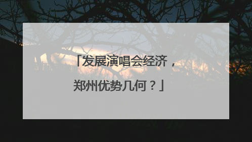 发展演唱会经济，郑州优势几何？