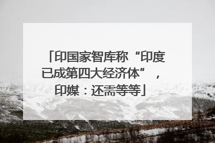 印国家智库称“印度已成第四大经济体”，印媒：还需等等