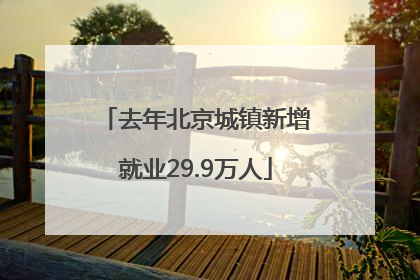 去年北京城镇新增就业29.9万人