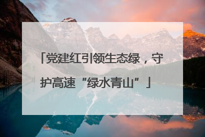 党建红引领生态绿，守护高速“绿水青山”