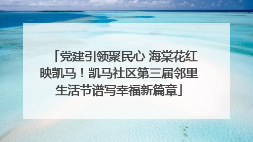 党建引领聚民心 海棠花红映凯马！凯马社区第三届邻里生活节谱写幸福新篇章