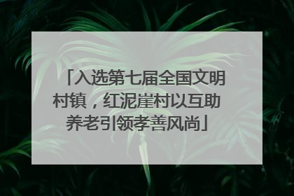 入选第七届全国文明村镇，红泥崖村以互助养老引领孝善风尚