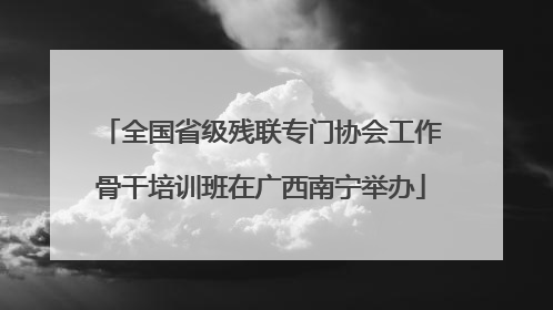 全国省级残联专门协会工作骨干培训班在广西南宁举办