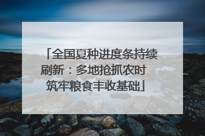 全国夏种进度条持续刷新：多地抢抓农时 筑牢粮食丰收基础