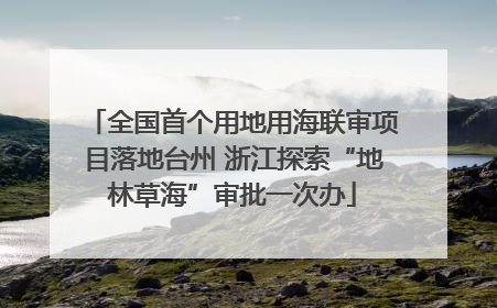 全国首个用地用海联审项目落地台州 浙江探索“地林草海”审批一次办