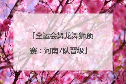全运会舞龙舞狮预赛：河南7队晋级